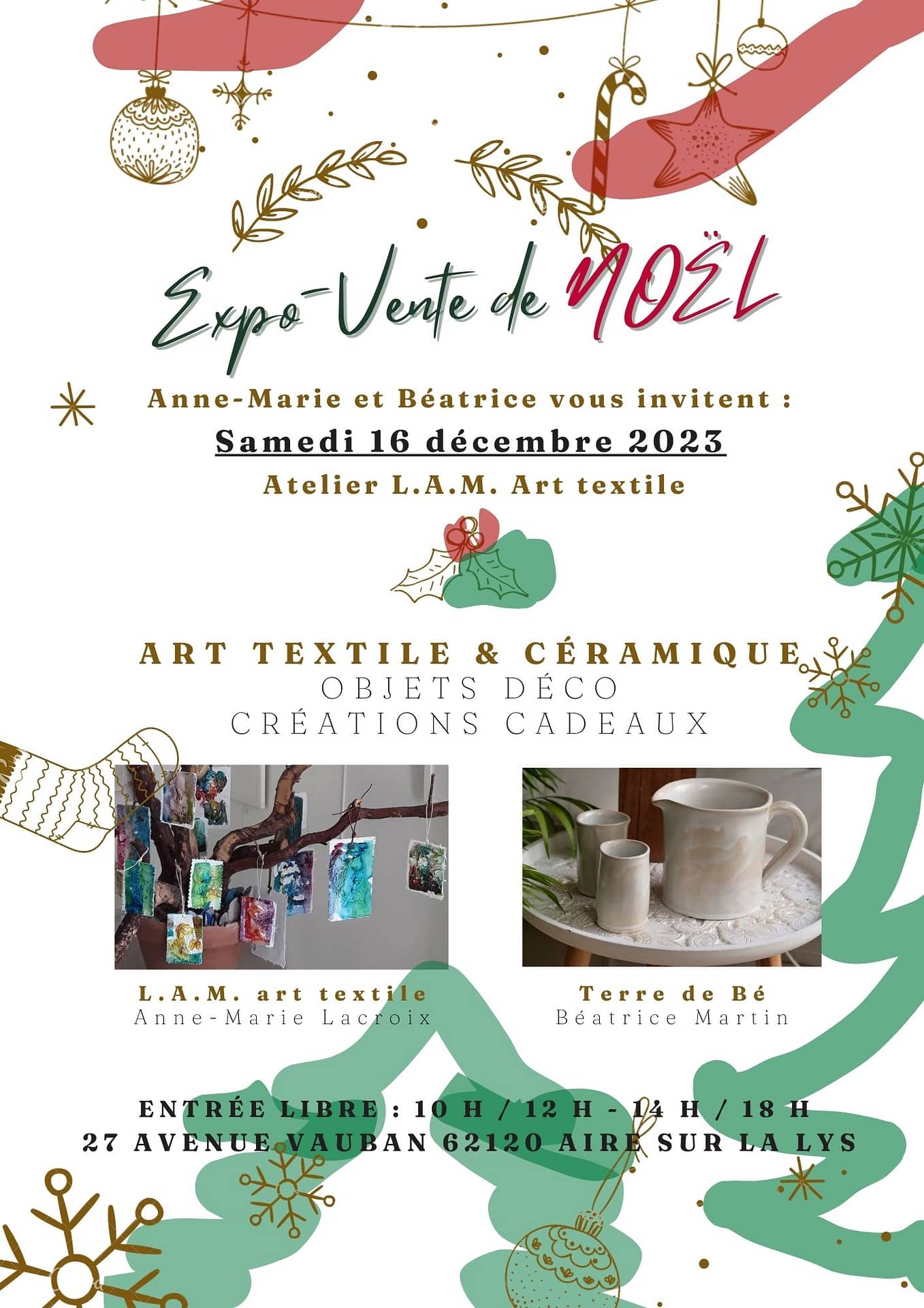 Exposition art textile céramique St Omer